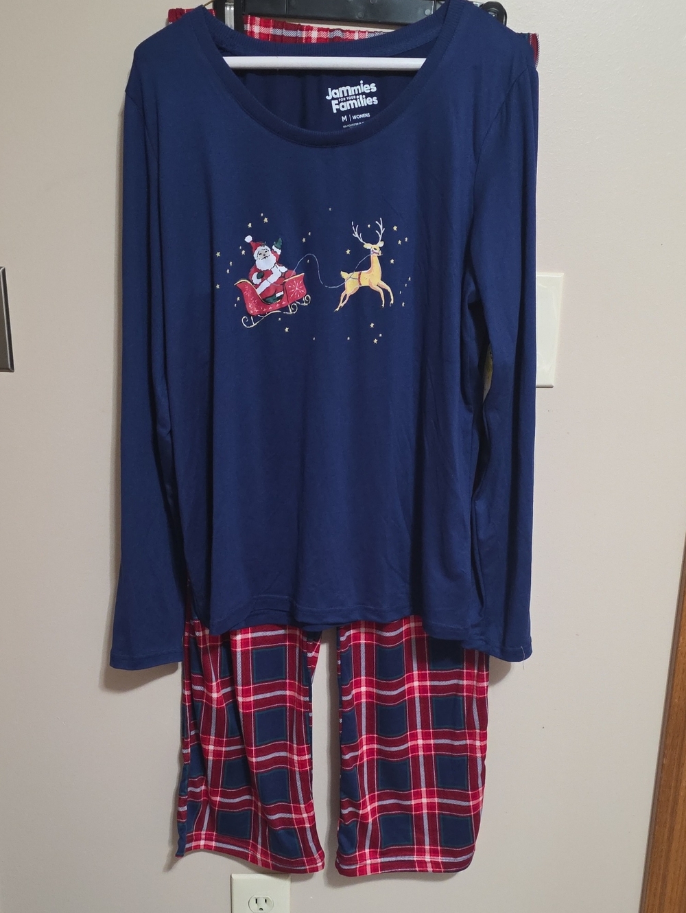 Women's Navy & Red Christmas Pajama Set